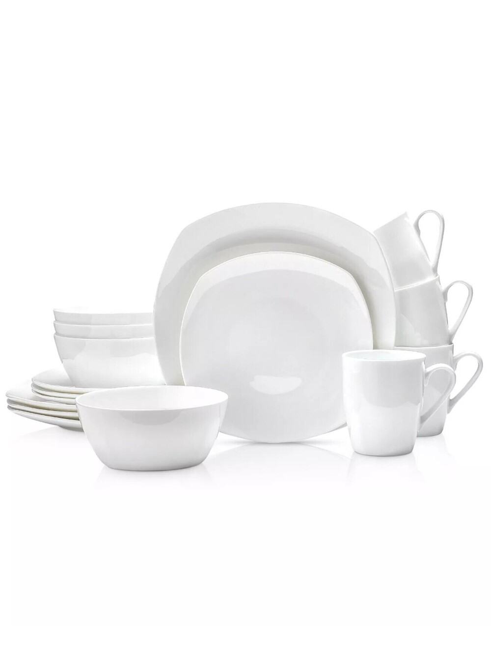 360$ Stone Lain Juliette 32-Piece Dinnerware Set Bone China Service for 8 White